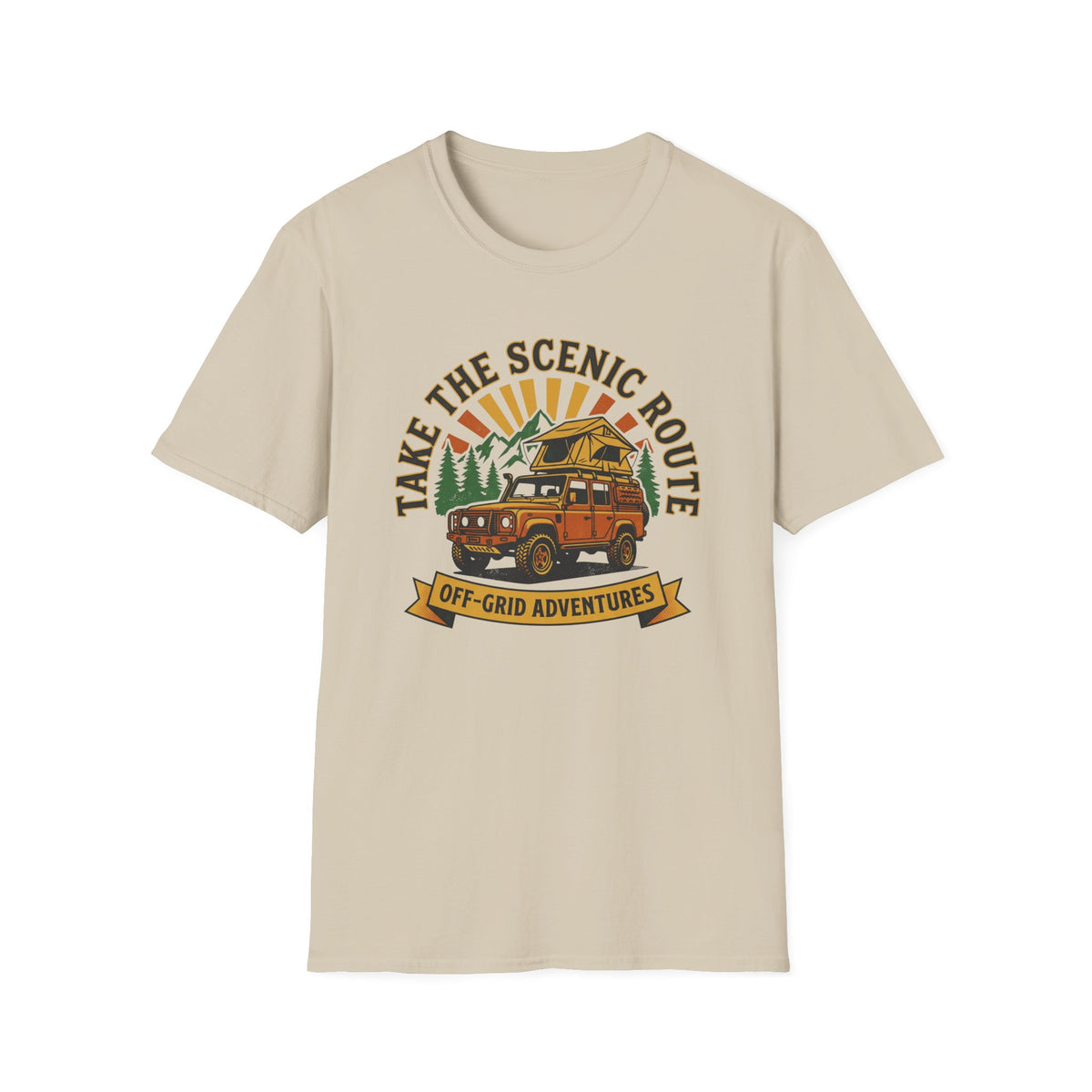 Take the scenic route overlander – Adventure Graphic Badge Art T-Shirt