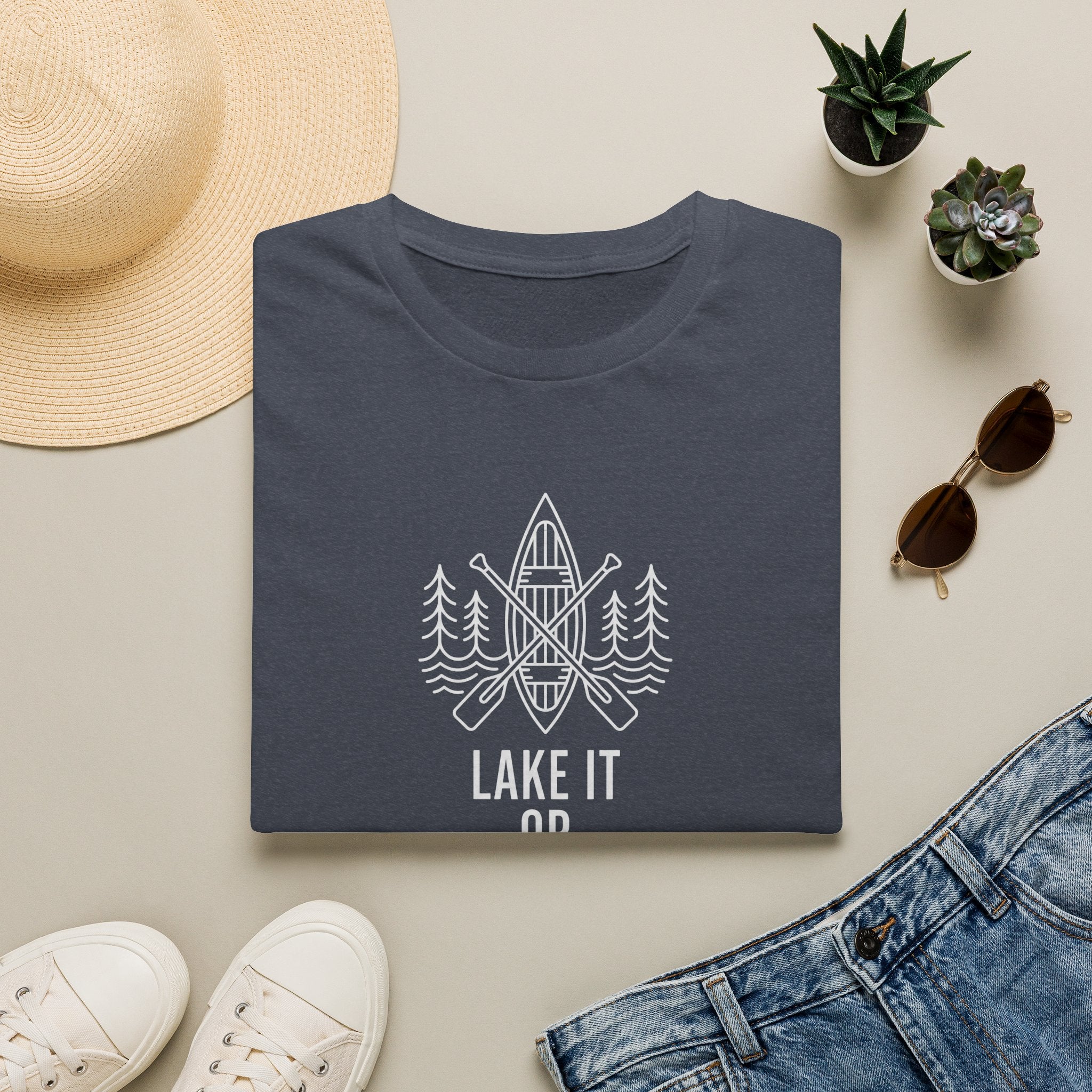 Lake it or leave it – Adventure Graphic Line Art T-Shirt