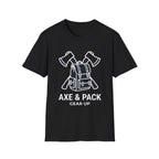 Axe and pack gear up – Adventure Graphic Line Art T-Shirt