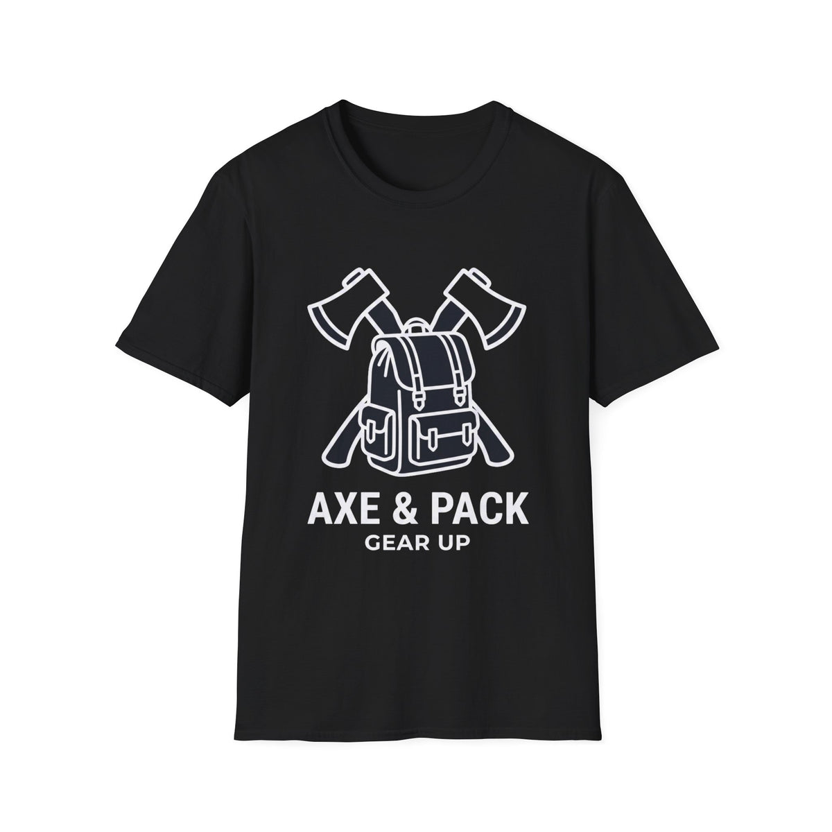 Axe and pack gear up – Adventure Graphic Line Art T-Shirt