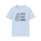 Spotted a great camp site leopard – Adventure Graphic Line Art T-Shirt