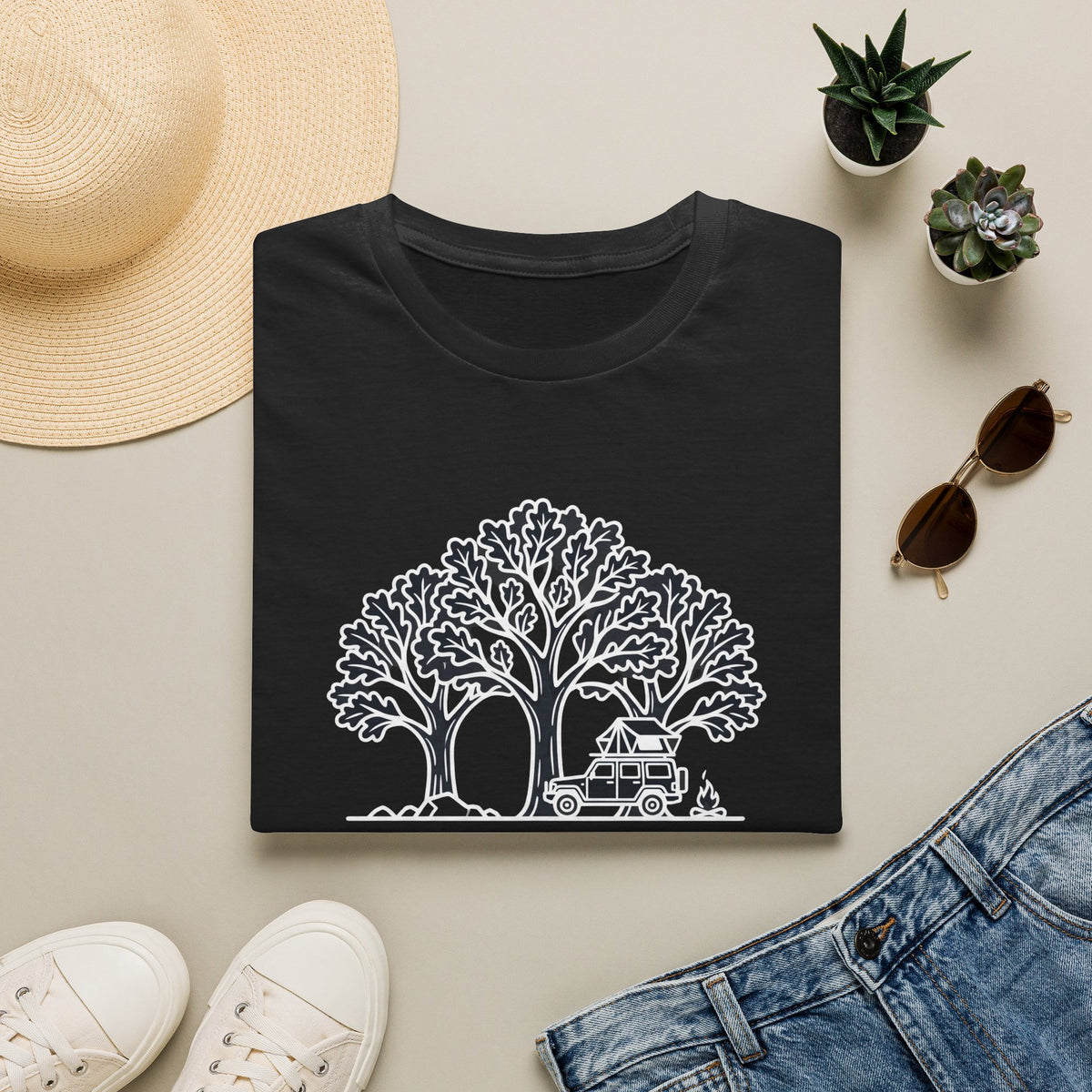 Deep roots forest living – Adventure Graphic Line Art T-Shirt