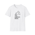 This camp site rocks – Adventure Graphic Line Art T-Shirt