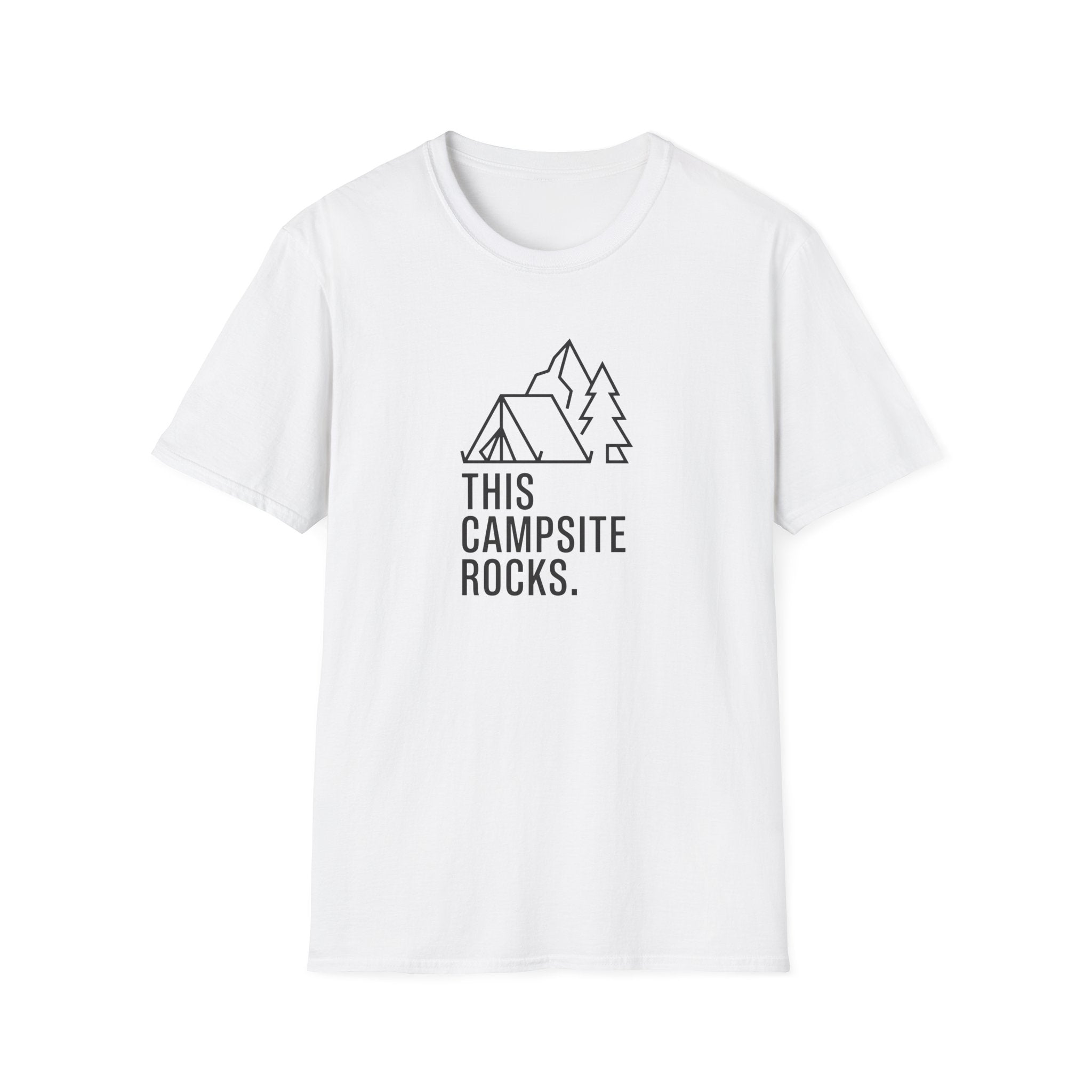 This camp site rocks – Adventure Graphic Line Art T-Shirt