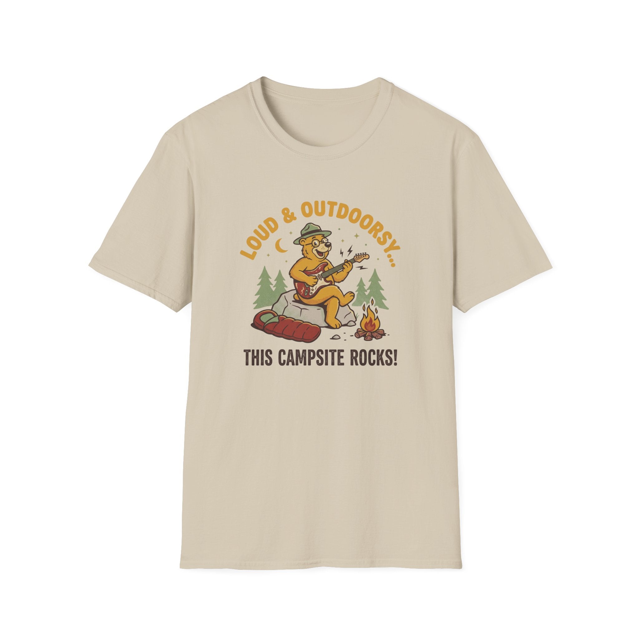 Loud and outdoorsy bear – Adventure Graphic Cartoon Art T-Shirt