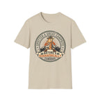 Spotted a great camp site giraffe – Adventure Graphic Badge Art T-Shirt