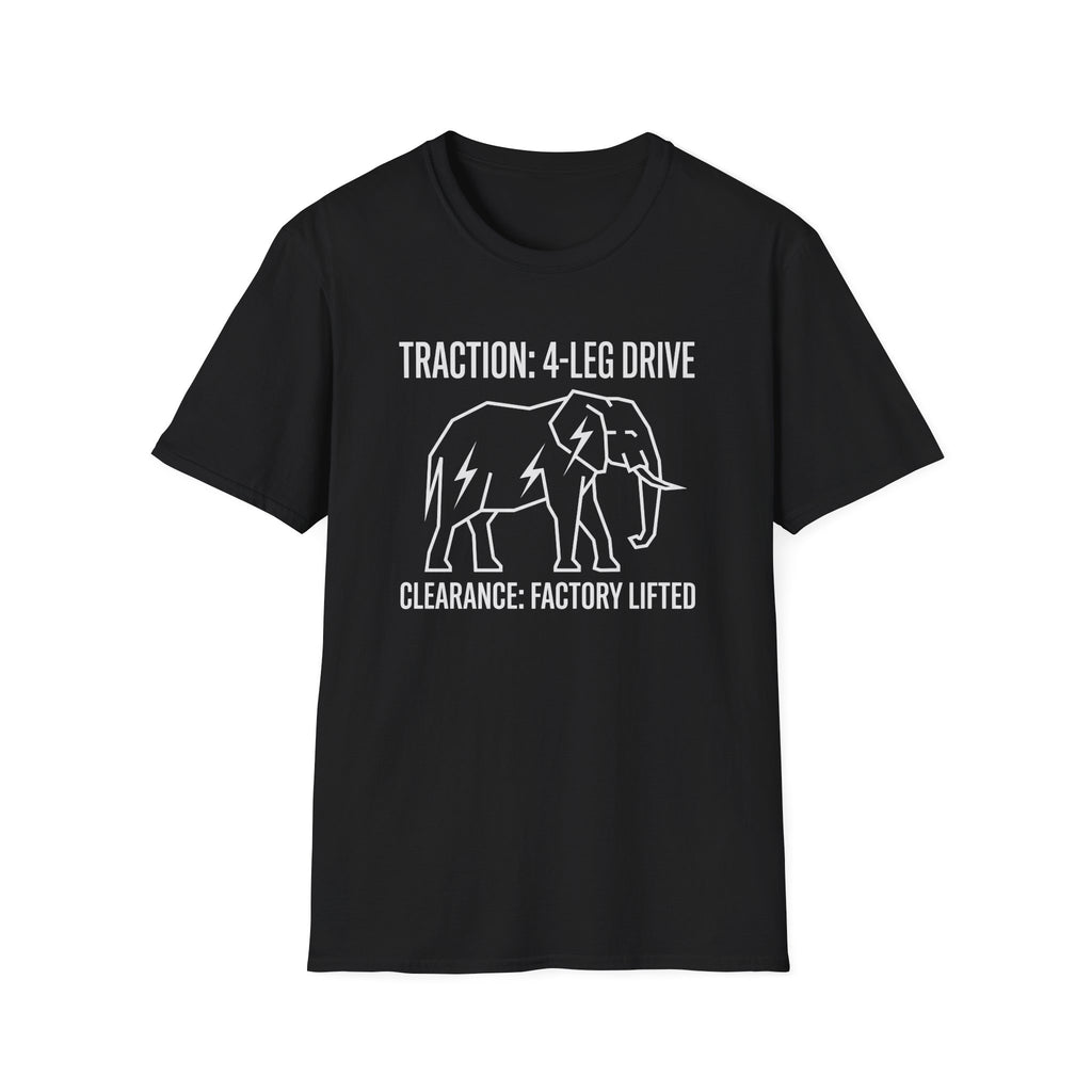 Factory lifted elephant – Adventure Graphic Line Art T-Shirt
