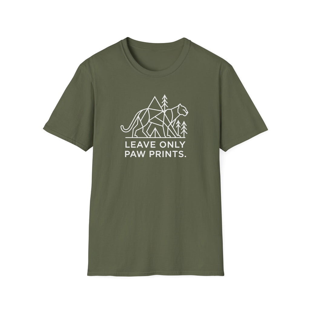 Leave only paws prints cougar – Adventure Graphic Line Art T-Shirt