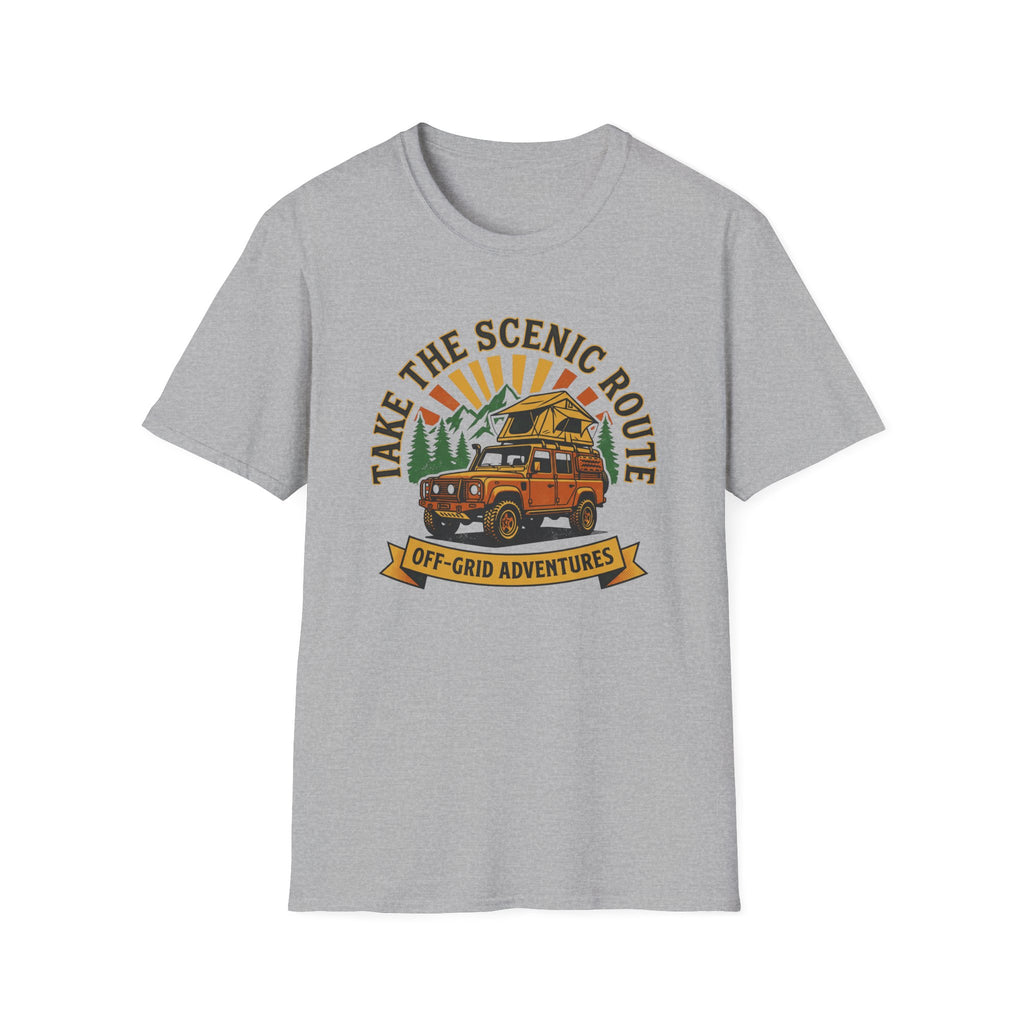 Take the scenic route overlander – Adventure Graphic Badge Art T-Shirt