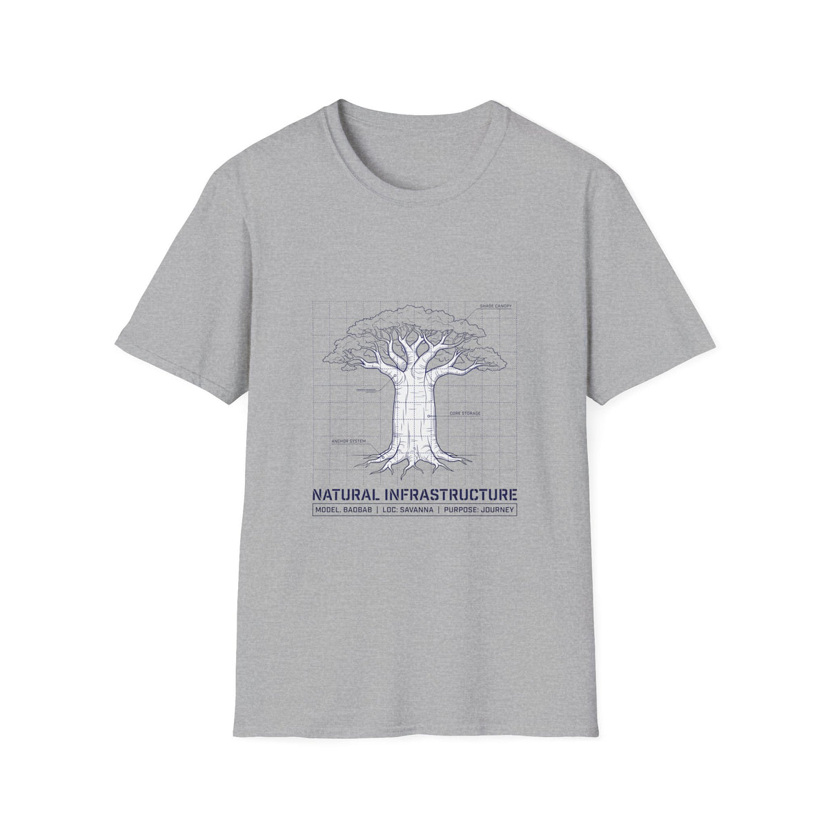 Baobab blue print – Adventure Graphic T-Shirt