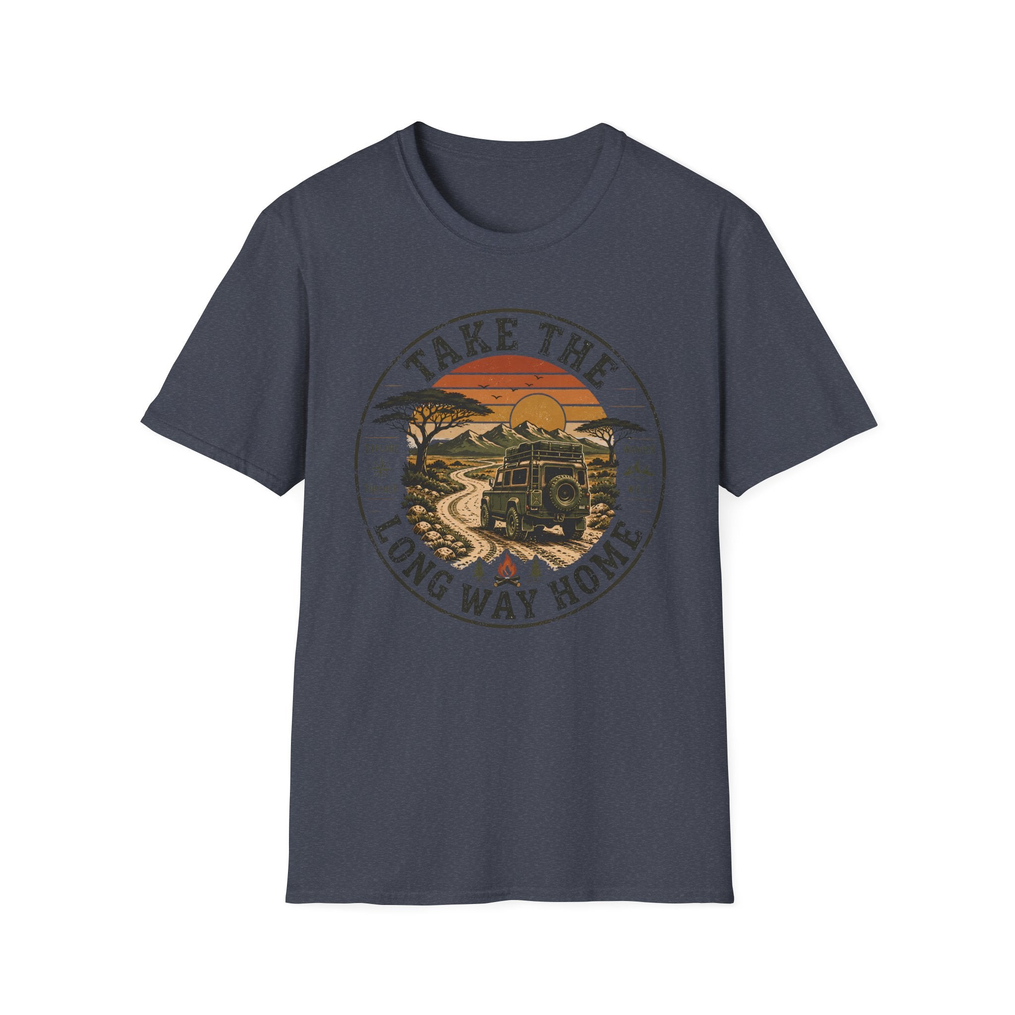 Take the long way – Adventure Graphic Badge T-Shirt