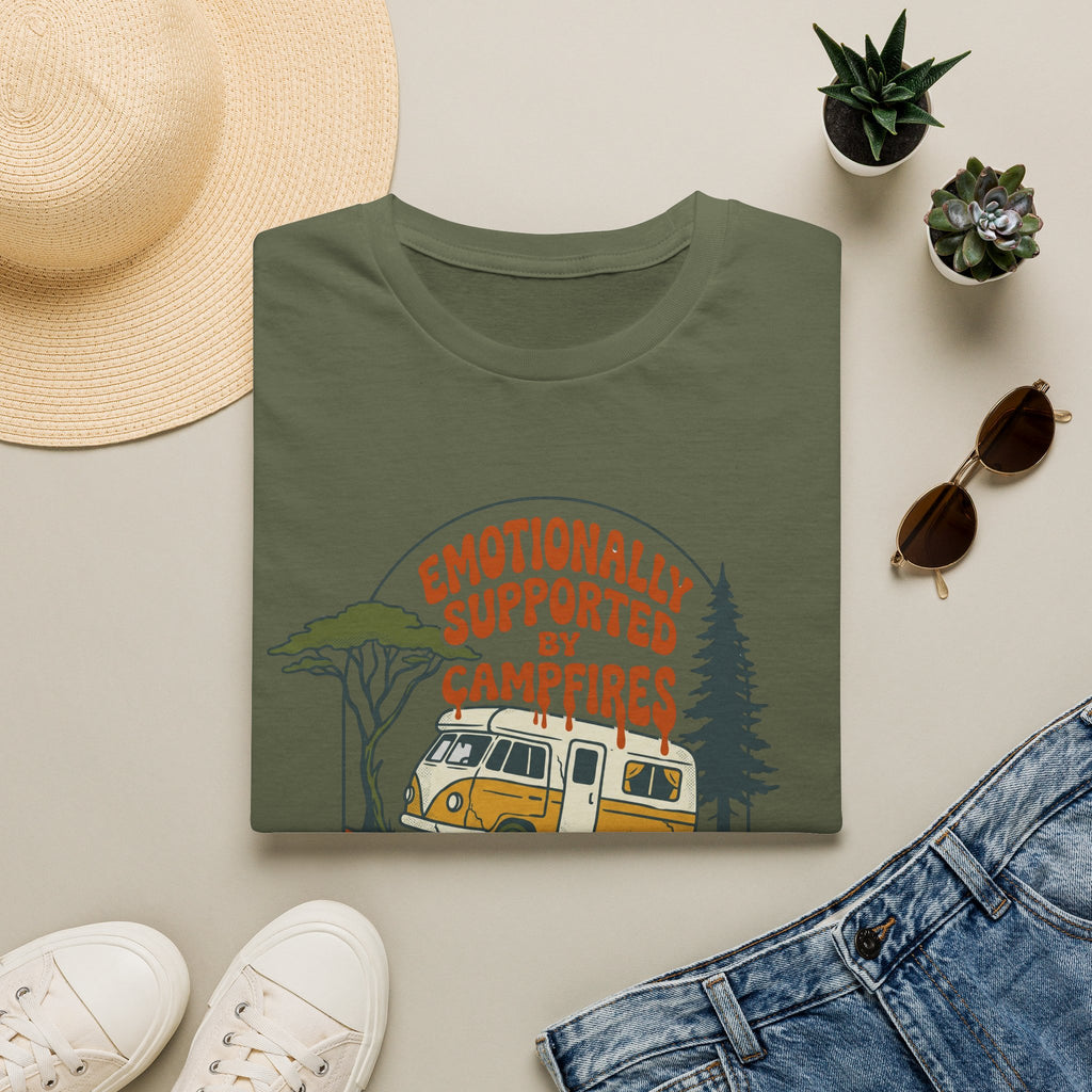 Emotionally supported by campfires T-SHIRT