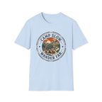 Camp slow wander far tortoise – Adventure Graphic Badge Art T-Shirt