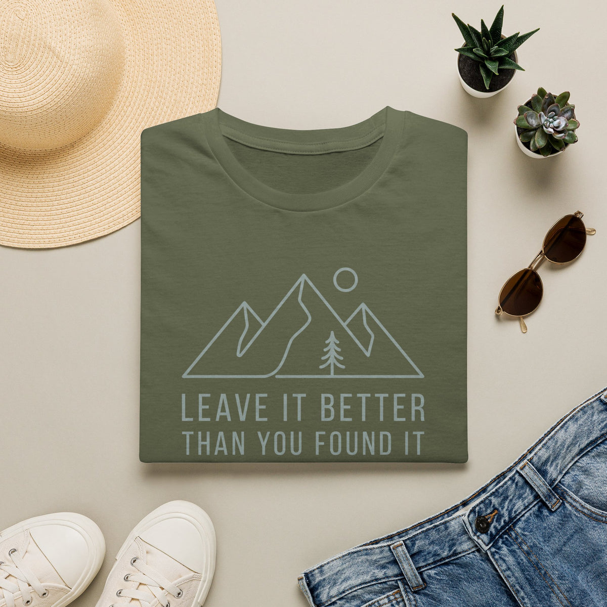 Leave it better line art – Adventure Graphic T-Shirt