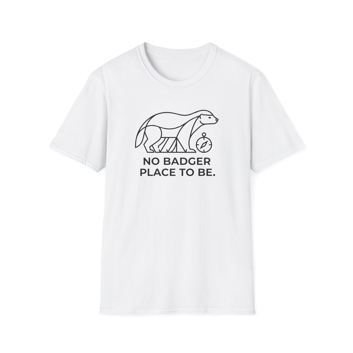 No badger place to be – Adventure Graphic Line Art T-Shirt