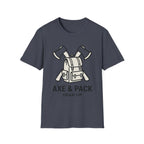 Axe and pack gear up – Adventure Graphic Line Art T-Shirt