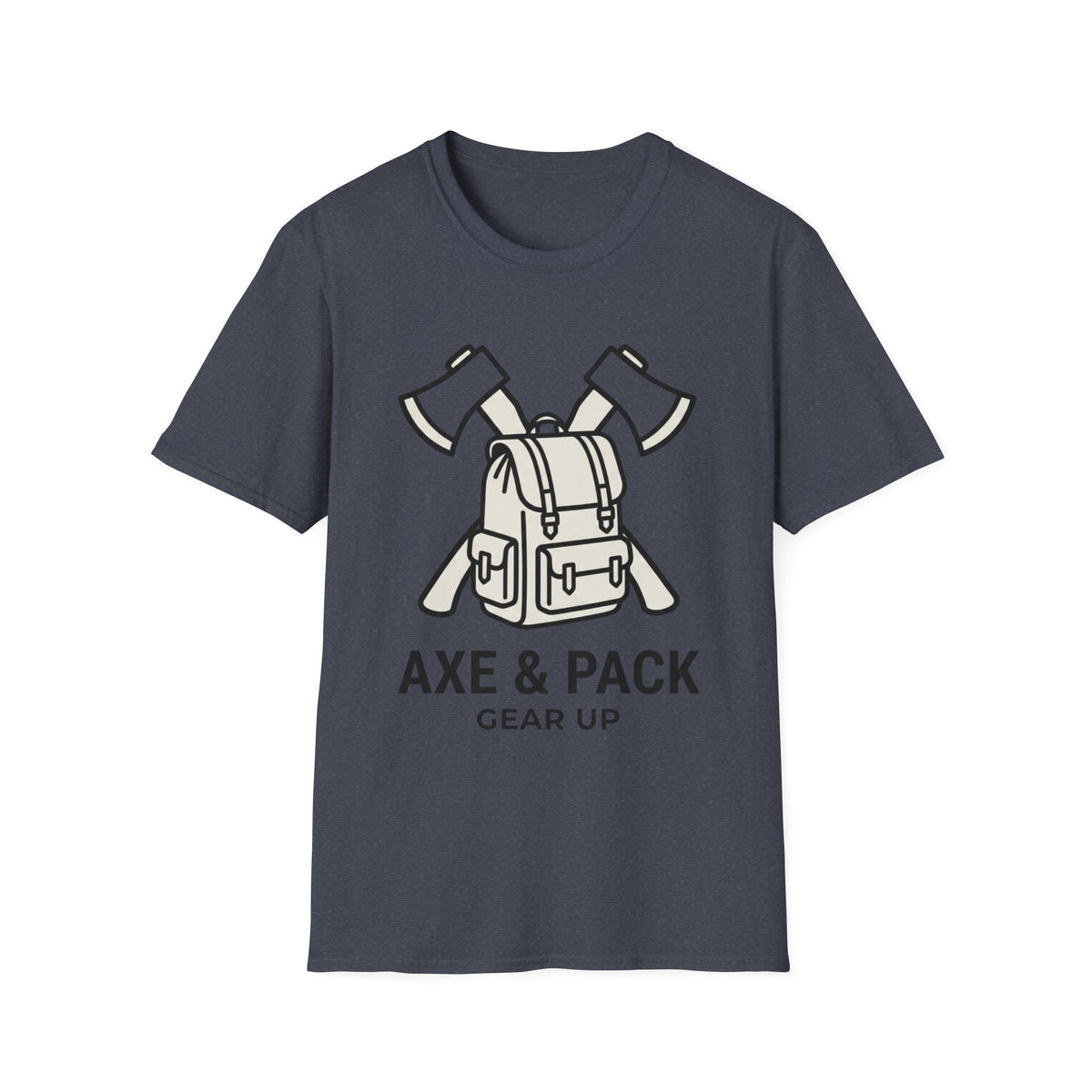 Axe and pack gear up – Adventure Graphic Line Art T-Shirt