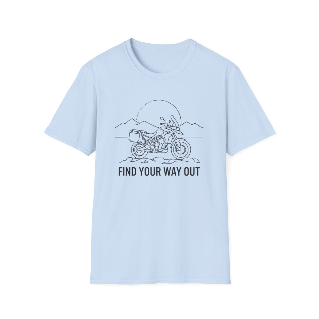 Find your way out bike – Adventure Graphic Line Art T-Shirt