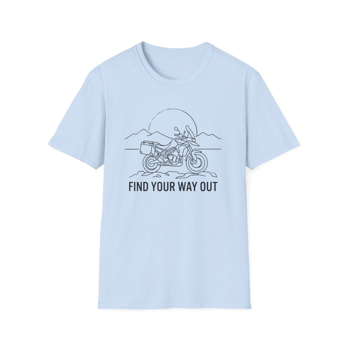 Find your way out bike – Adventure Graphic Line Art T-Shirt