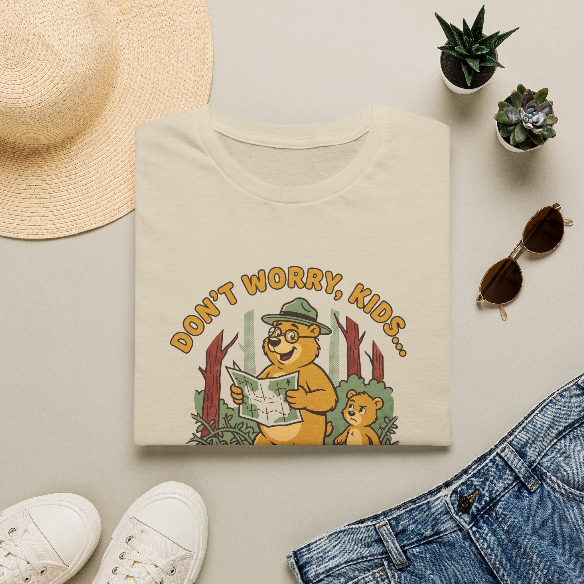 Dad knows short cut bear – Adventure Graphic Cartoon Art T-Shirt