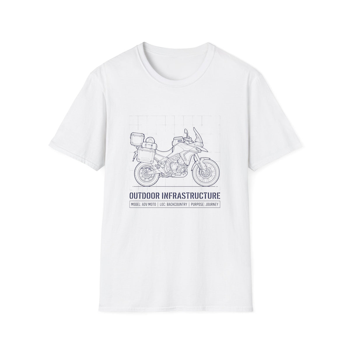 Outdoor infrastructure bike - – Adventure Graphic Blue Print T-Shirt