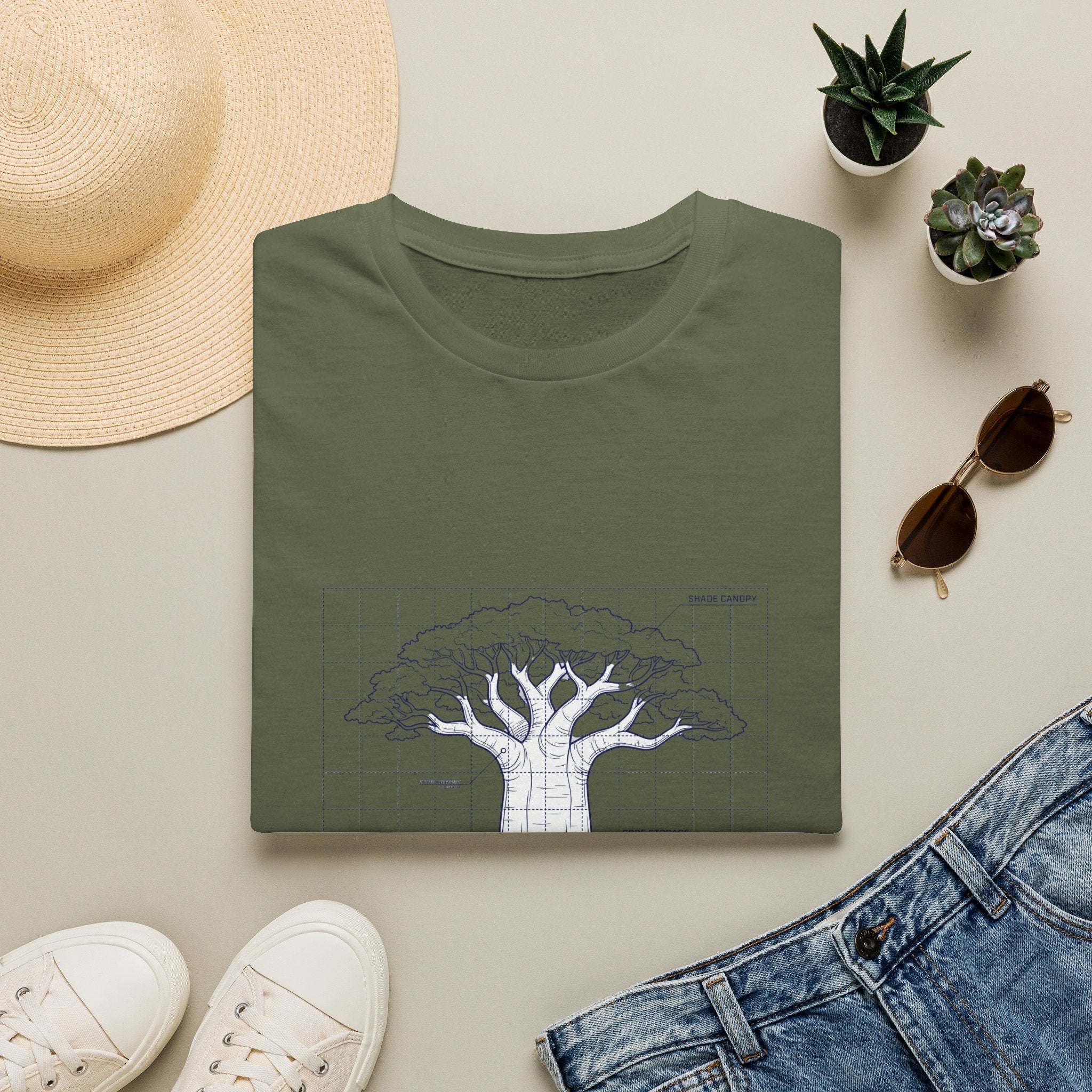 Baobab blue print – Adventure Graphic T-Shirt