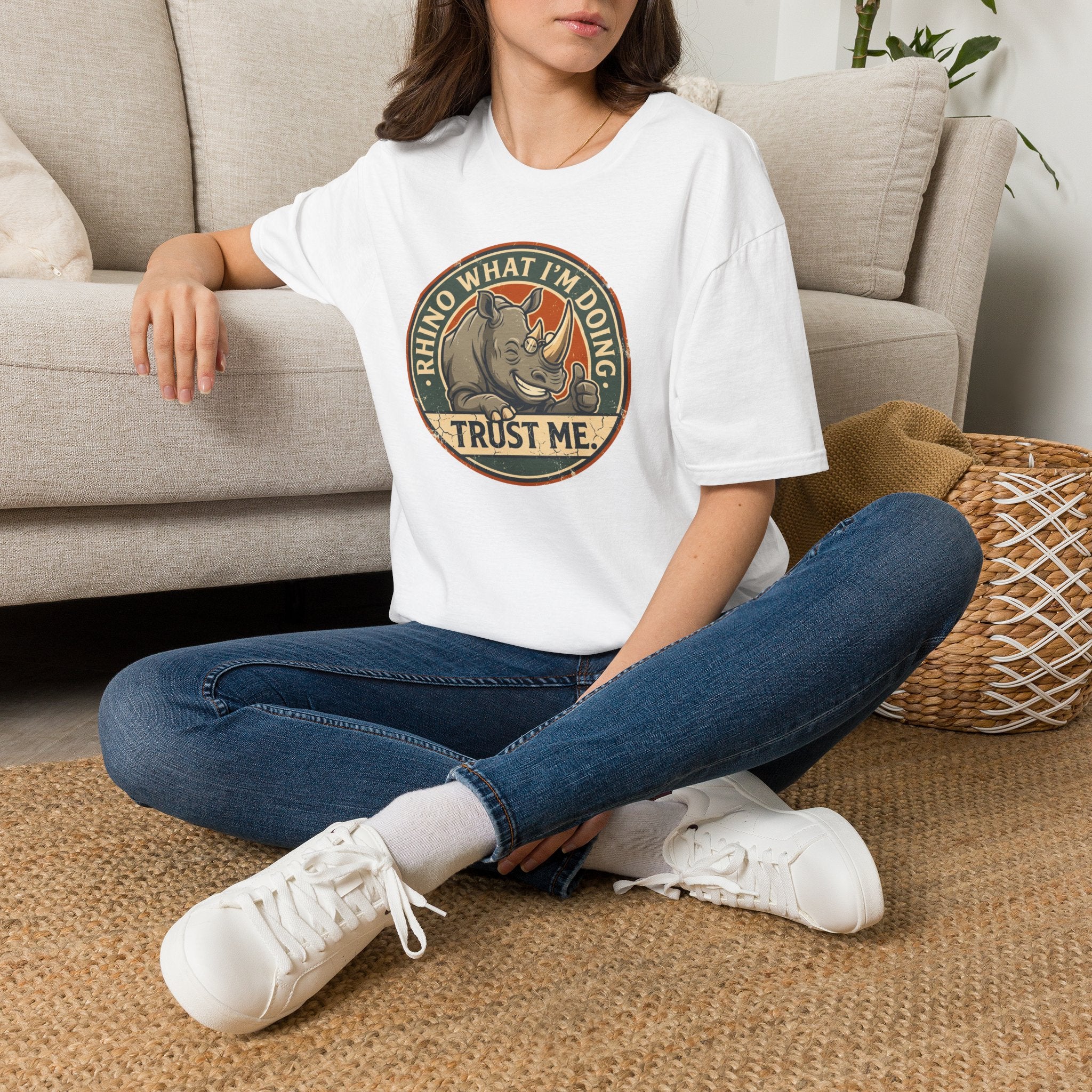Rhino what I am doing – Adventure Graphic Badge Art T-Shirt