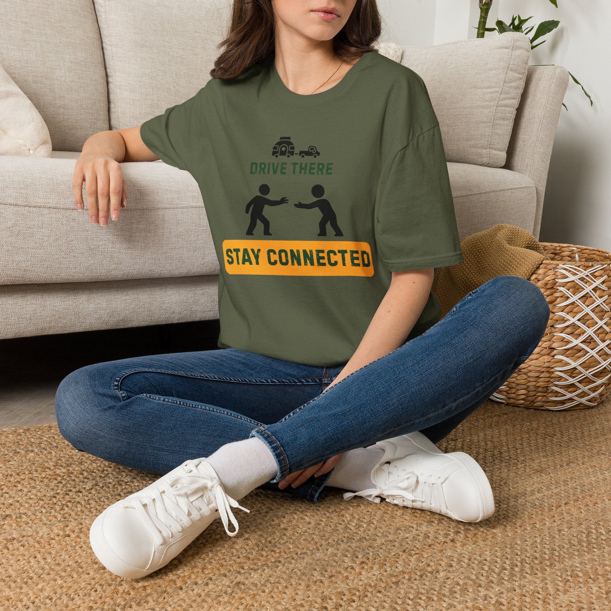 Drive there stay connected – Adventure Graphic Art T-Shirt