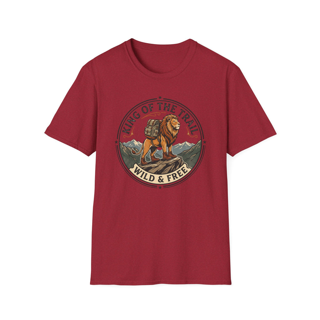 King of the trail lion - – Adventure Graphic Badge Art T-Shirt