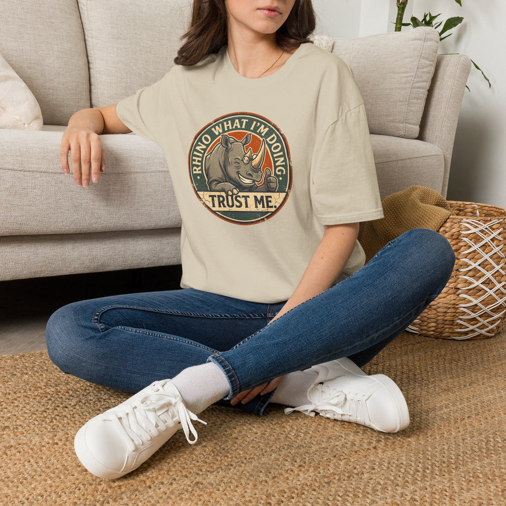 Rhino what I am doing – Adventure Graphic Badge Art T-Shirt
