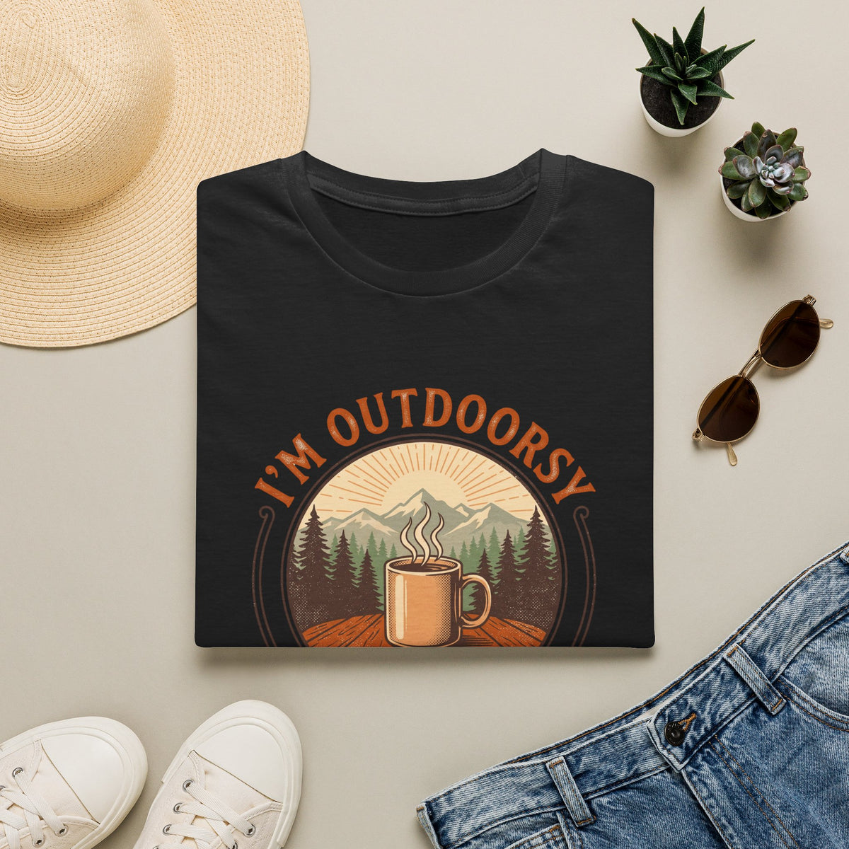 I am outdoorsy patio – Adventure Graphic Badge Art T-Shirt