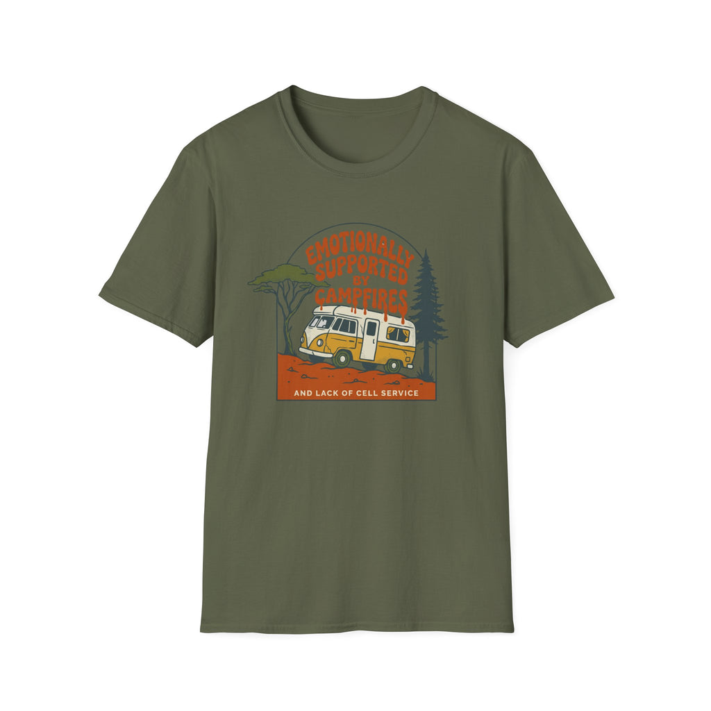 Emotionally supported by campfires T-SHIRT