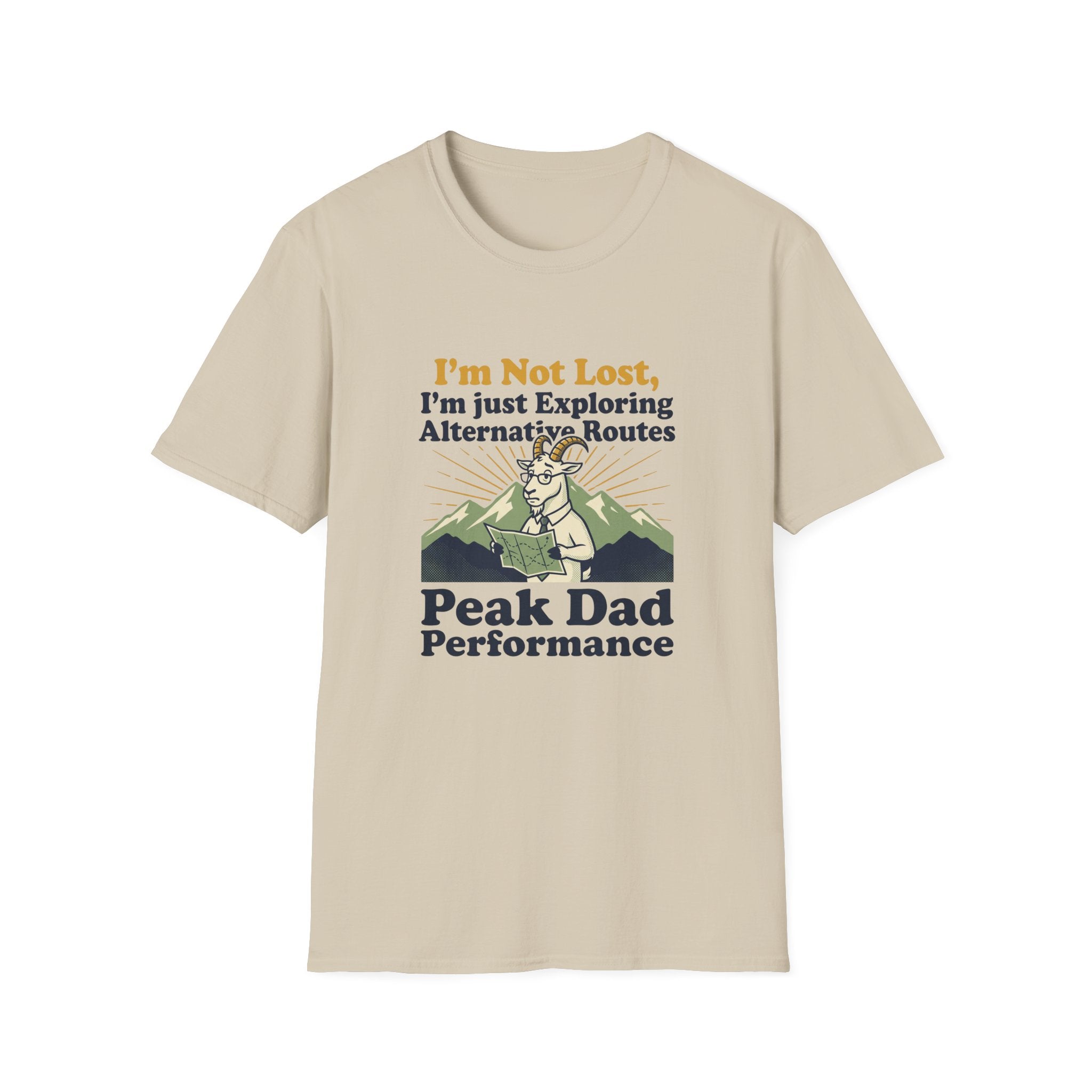 I am not lost Dad goat – Adventure Graphic Badge Art T-Shirt
