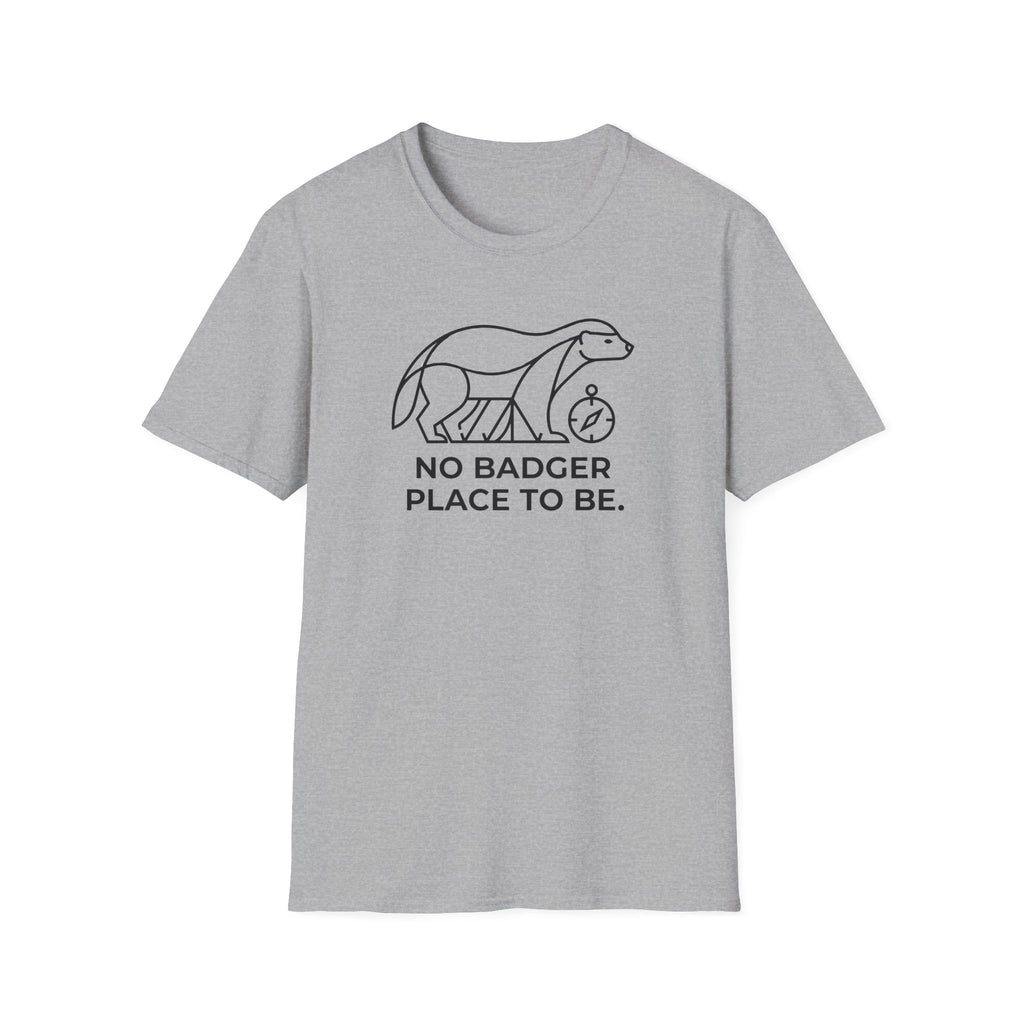 No badger place to be – Adventure Graphic Line Art T-Shirt