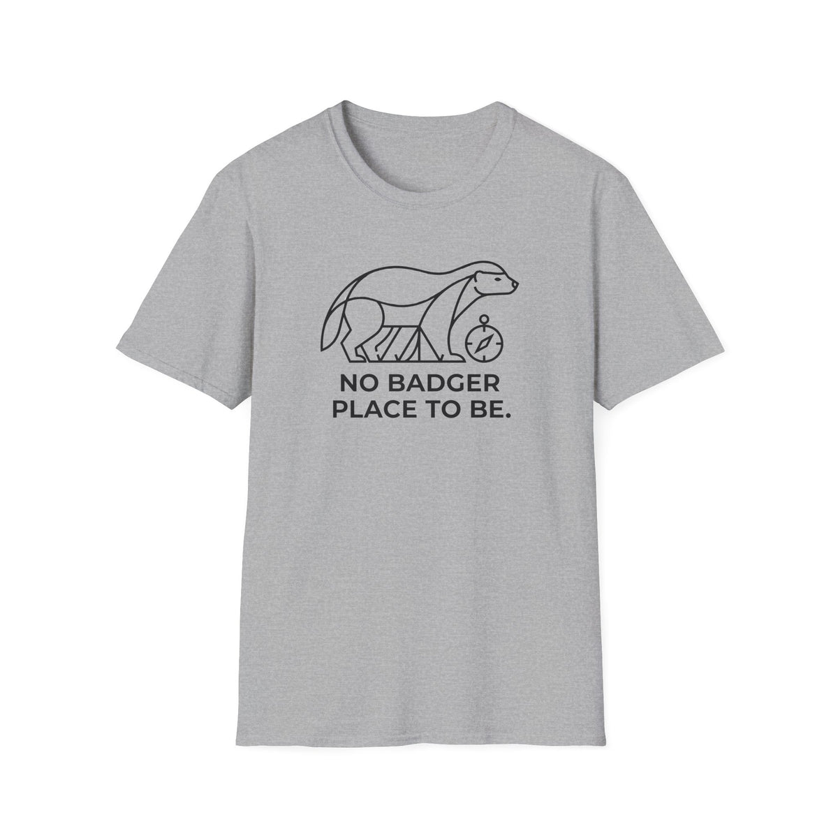 No badger place to be – Adventure Graphic Line Art T-Shirt