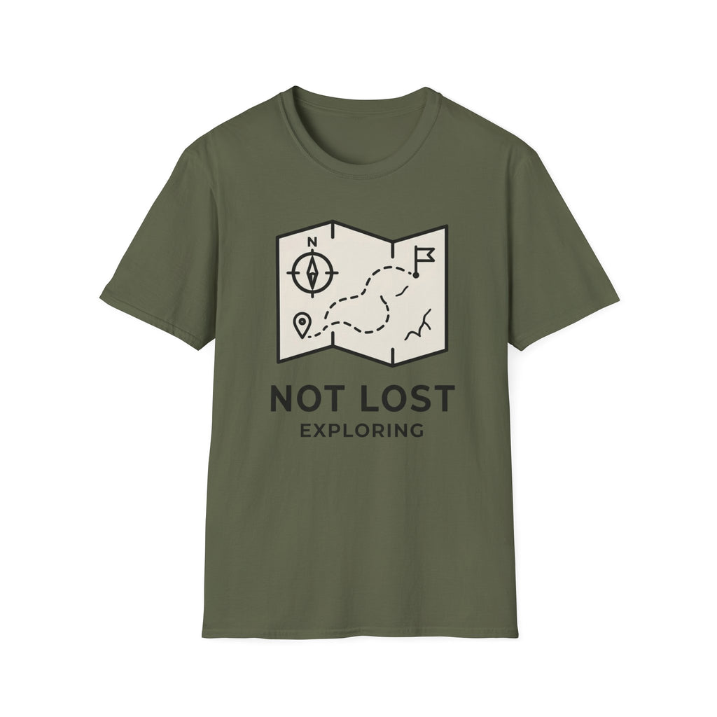Not lost exploring – Adventure Graphic Line Art T-Shirt