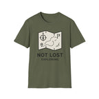 Not lost exploring – Adventure Graphic Line Art T-Shirt