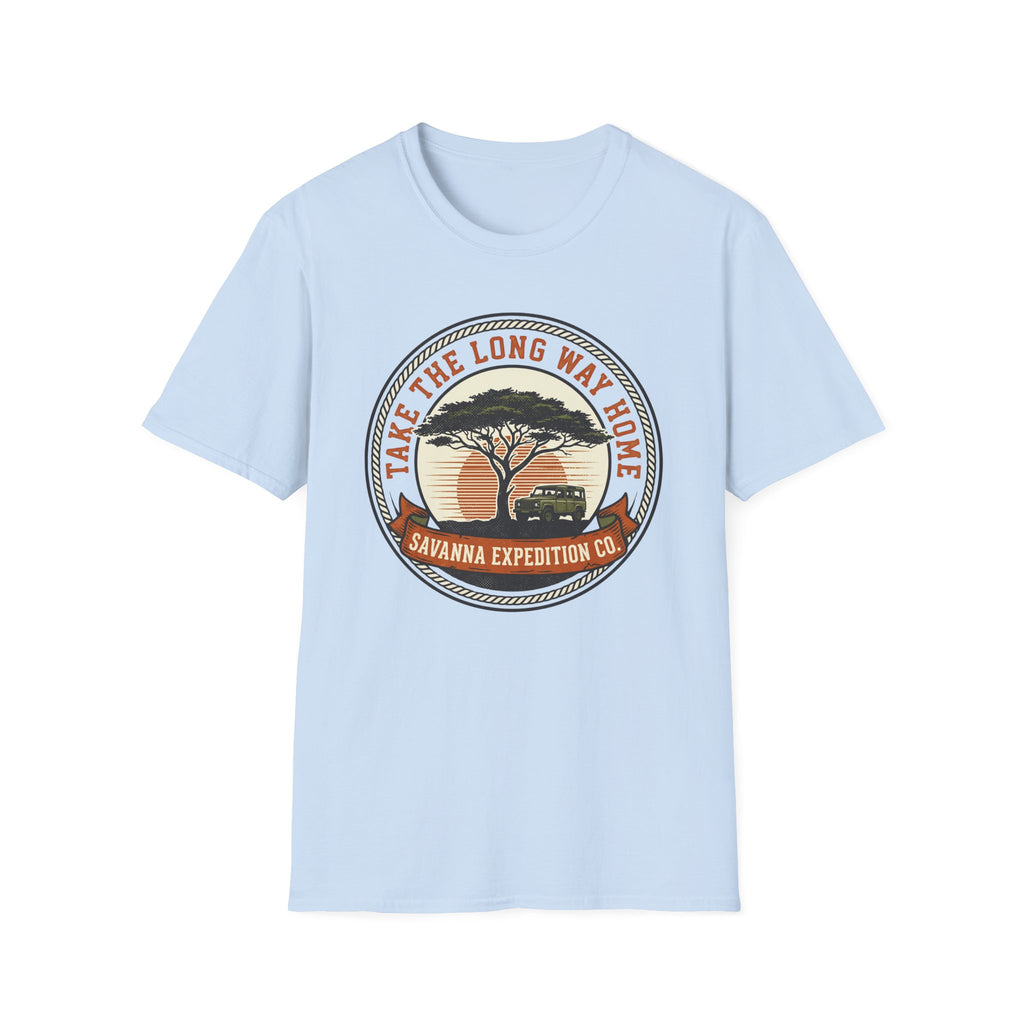 Take the long way home tree – Adventure Graphic Badge Art T-Shirt