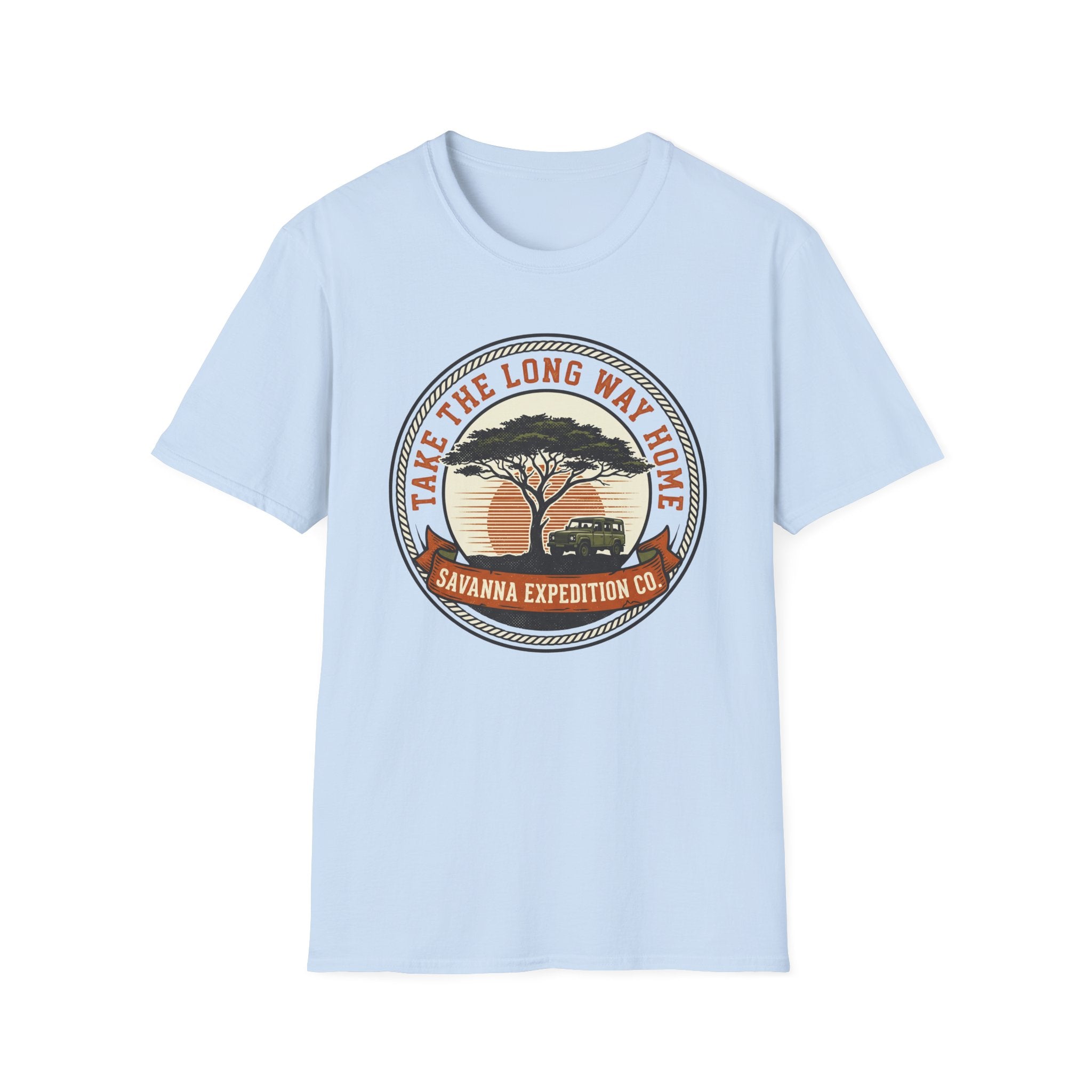 Take the long way home tree – Adventure Graphic Badge Art T-Shirt