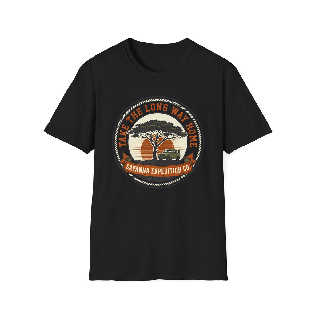 Take the long way home tree – Adventure Graphic Badge Art T-Shirt