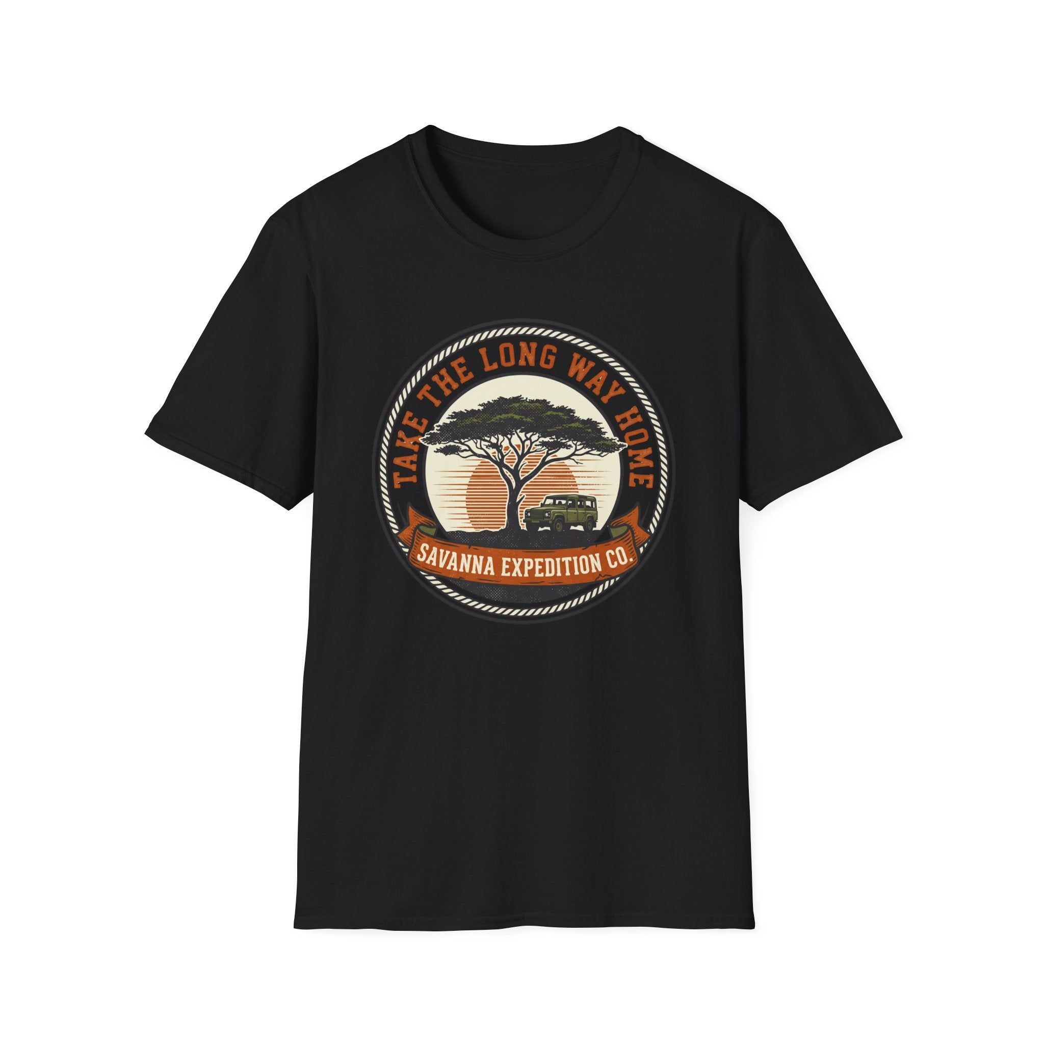 Take the long way home tree – Adventure Graphic Badge Art T-Shirt