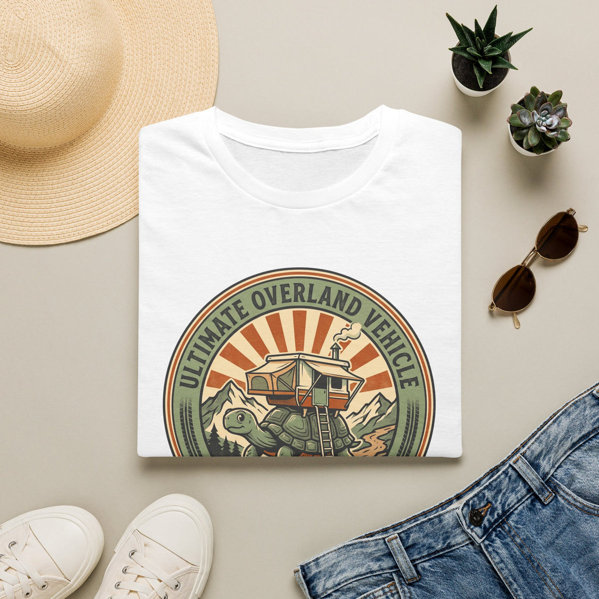 Ultimate overland tortoise – Adventure Graphic Badge Art T-Shirt