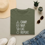 Camp nap eat repeat koala – Adventure Graphic Line Art T-Shirt