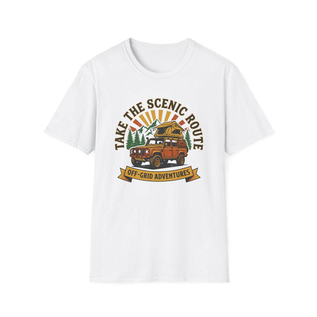 Take the scenic route overlander – Adventure Graphic Badge Art T-Shirt