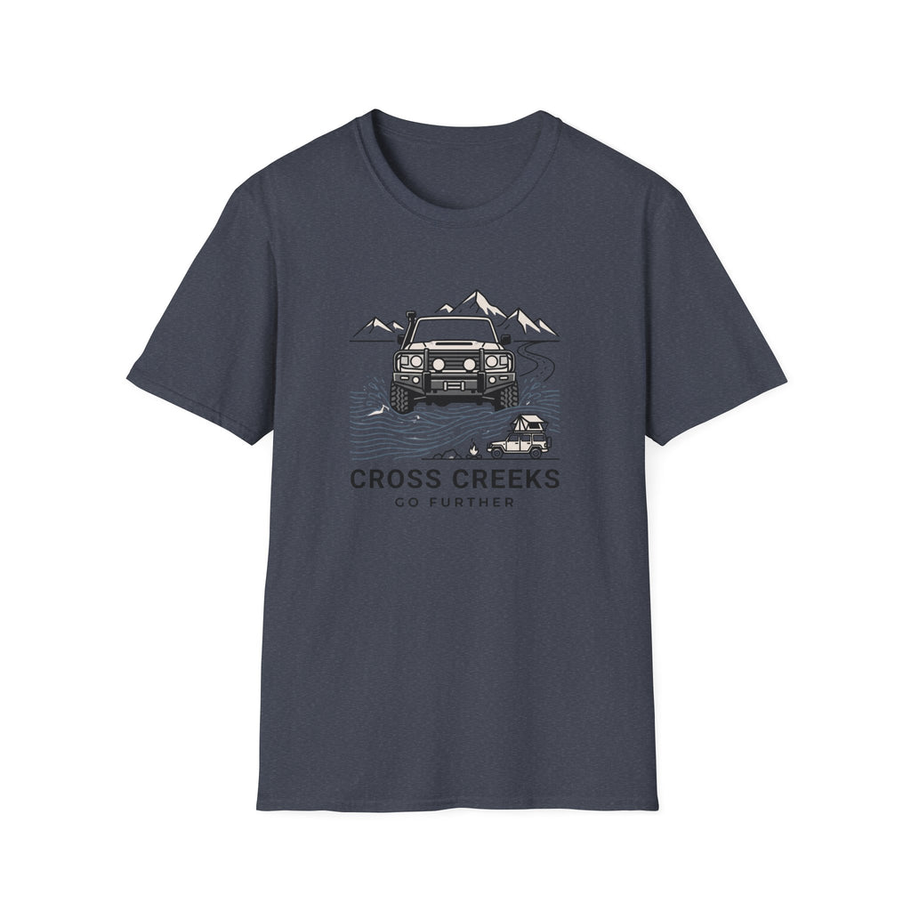 Cross creeks go further – Adventure Graphic Line Art T-Shirt