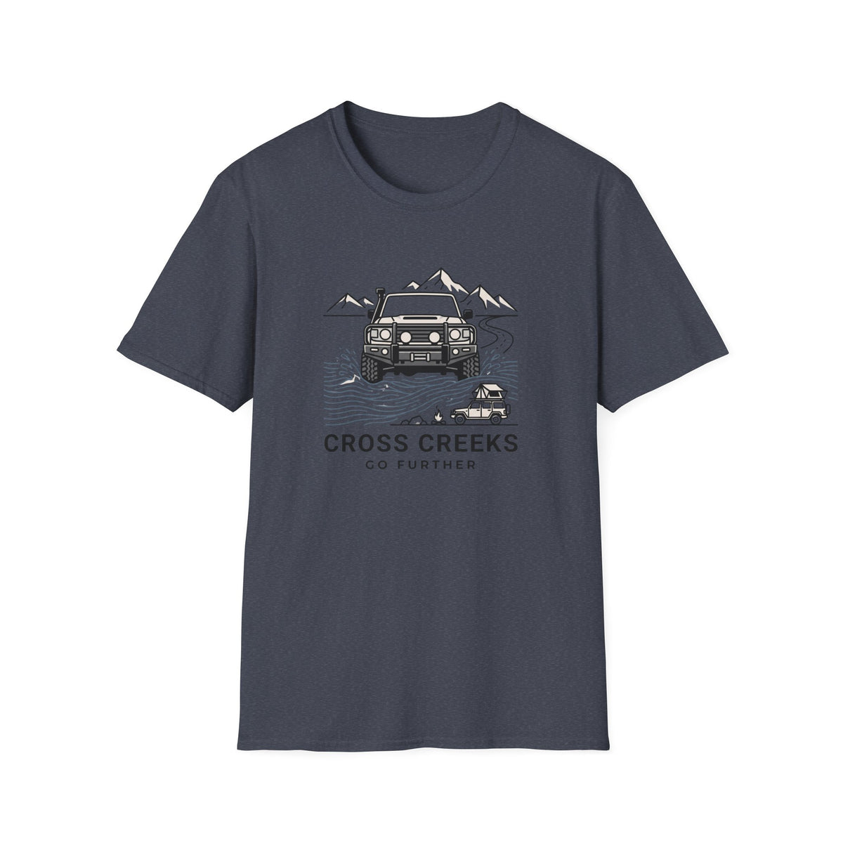 Cross creeks go further – Adventure Graphic Line Art T-Shirt