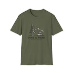Pine and peak mountain escape – Adventure Graphic Line Art T-Shirt
