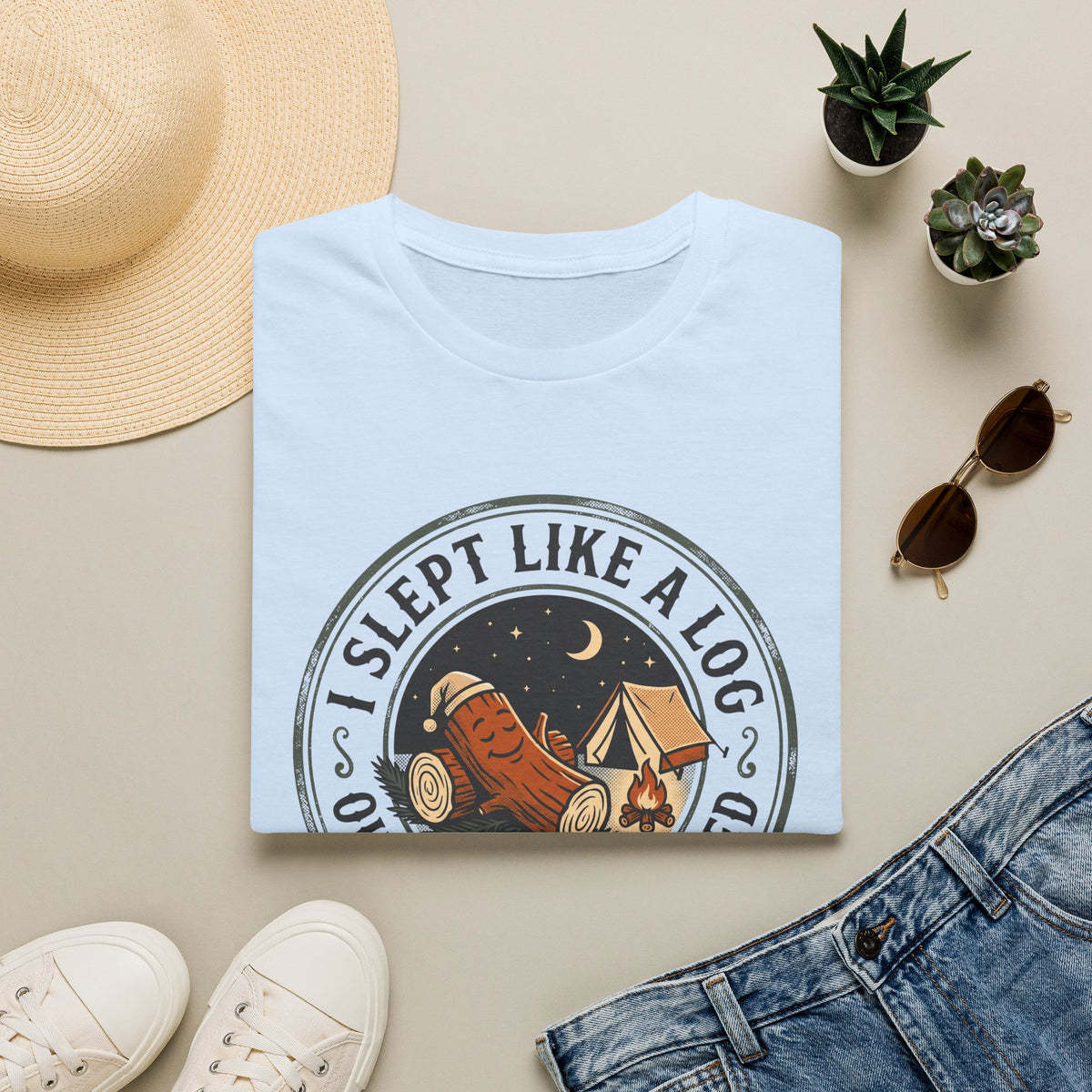 I slept like a log – Adventure Graphic Cartoon Art T-Shirt
