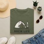 Brew life campfire coffee – Adventure Graphic Line Art T-Shirt