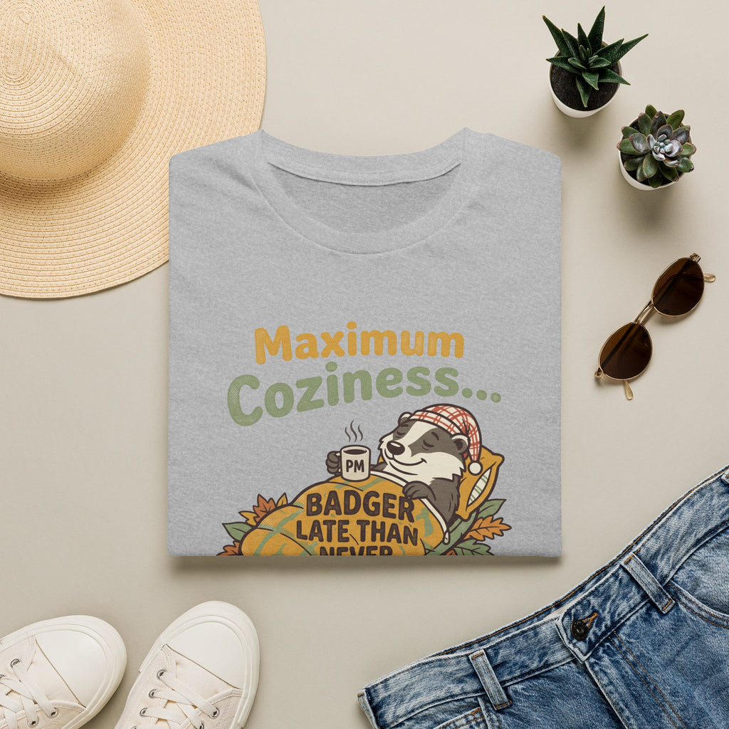 Maximum coziness badger – Adventure Graphic Cartoon Art T-Shirt